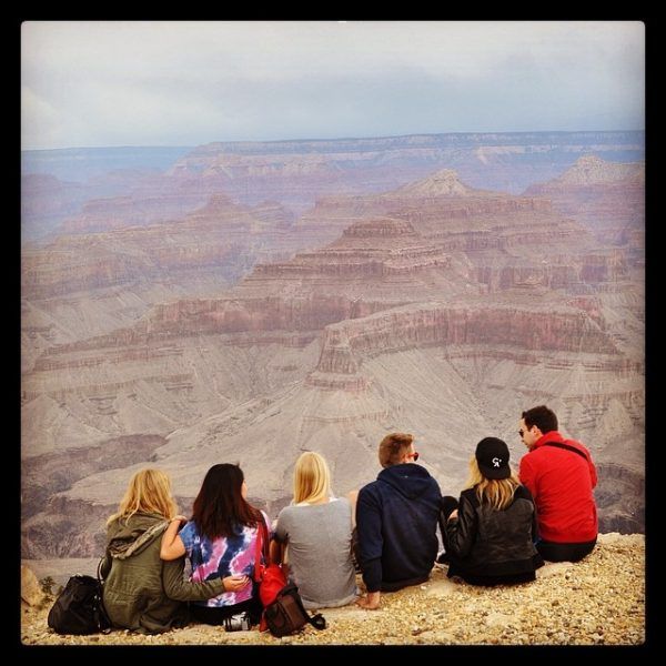 Friends and I gather at the edge of the canyon whilst one of us takes photos.