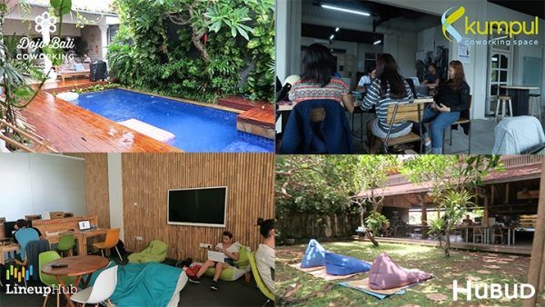 Four of the coworking spaces we checked out in Bali