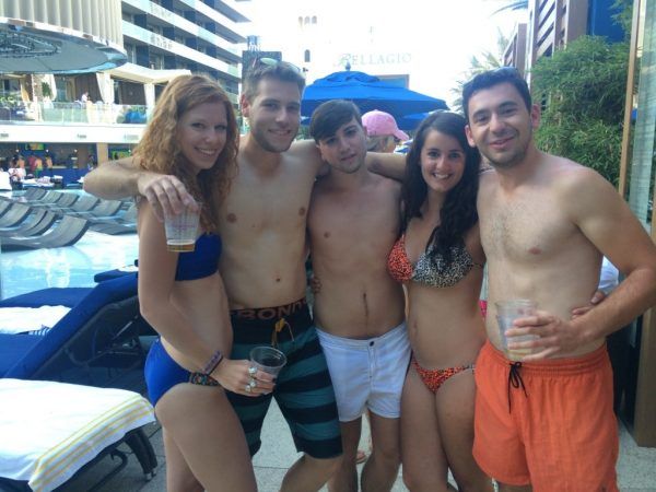 Ismail, Audrey and I making new friends by the pool at the Cosmopolitan 