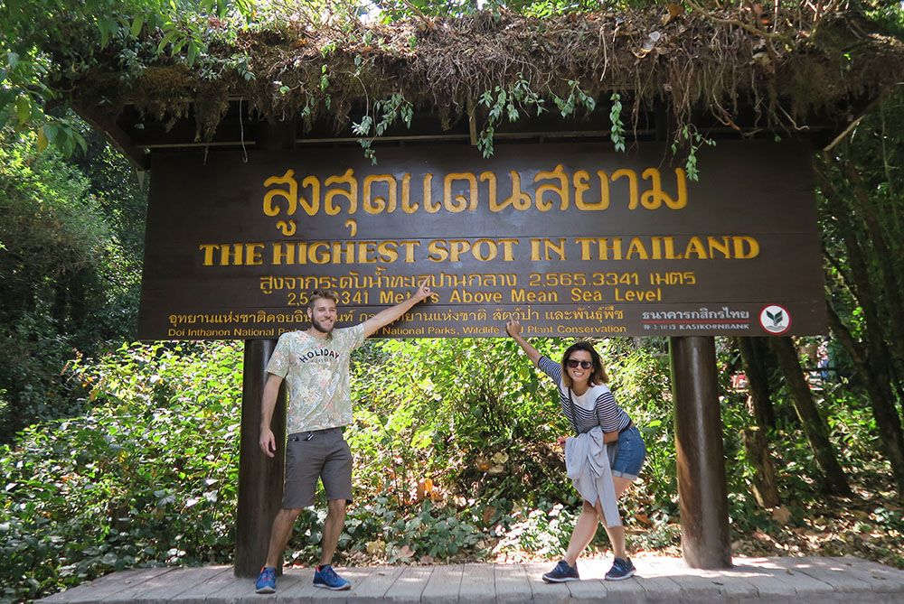 the Highest Point in Thailand sign